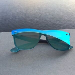 Kush High Profile Sunglasses Blue Mirrored Transparent Lens
